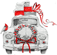 soave deco christmas winter vintage car black - PNG gratuit