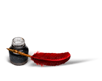 Inkwell Pen Red Black Deco - Bogusia - PNG gratuit