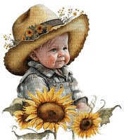 Sunflowers - Cowboy - Baby - PNG gratuit
