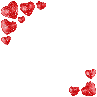 kikkapink red valentine day hearts frame glitter - Бесплатный анимированный гифка