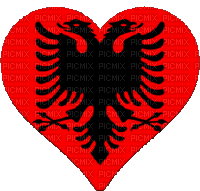 albanian heart - GIF animado grátis