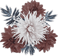 soave deco flowers  Chrysanthemums blue brown - Free PNG