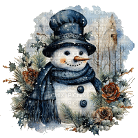 snowman winter christmas blue - GIF animé gratuit