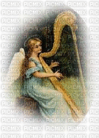 Angel with Harp - GIF animado gratis