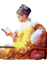 Vintage Woman Girl and a book - png gratis