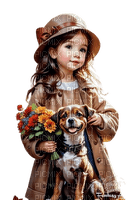 loly33 enfant chien automne - png gratis