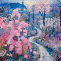 painting landscape background - gratis png