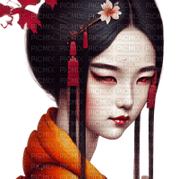 kikkapink autumn woman girl geisha - 免费PNG