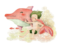 dolceluna pink baby dolphin vintage - безплатен png