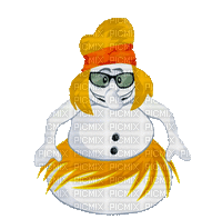 funny snowman - Gratis animeret GIF