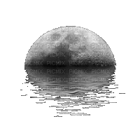 moon lune  night nuit  mond water - Darmowy animowany GIF