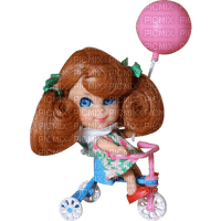 Kaz_Creations Doll On Bike Balloon - zadarmo png