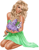 Woman with lilac. Leila - Free PNG