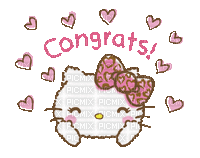 Hello kitty cute mignon kawaii congrats gif - Besplatni animirani GIF