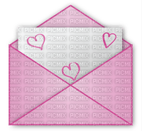 Kaz_Creations Valentine Deco Love Hearts Letter Envelope - Free PNG