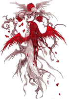 Goth Red Death Angel Skull - PNG gratuit