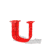 Kaz_Creations Alphabets Jumping Red Letter U - Gratis animeret GIF