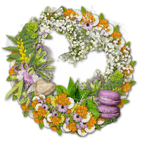 dolceluna spring flowers orange frame - 免费PNG