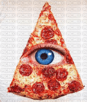 Animated Pizza Slice with Eye - GIF animé gratuit
