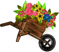 Kaz_Creations Wheel Barrow Flowers  Wheelbarrow - gratis png