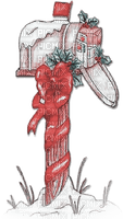 soave deco winter christmas vintage bow  post box - png ฟรี