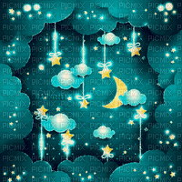 Y.A.M._Night, moon, stars background - GIF animé gratuit