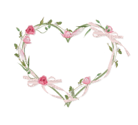 Roses frame heart - PNG gratuit