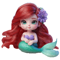 Arielle Mermaid Anime Girl - GIF animé gratuit