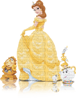 beauty and the Beast disney cartoon movie film tube girl fairy tale story yellow woman femme - Free PNG