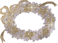 White & Gold Christmas Wreath - Bezmaksas animēts GIF