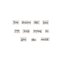 You deserve the love world text [Basilslament] - png gratuito