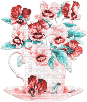 soave deco flowers spring vintage cup vase - Free PNG