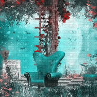 soave background animated fantasy sofa garden - 無料のアニメーション GIF