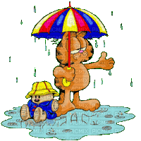 Kaz_Creations Garfield Animated Umbrella - GIF animé gratuit