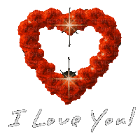 I Love You glitter rose heart animated - Zdarma animovaný GIF