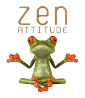 Kaz_Creations Logo Text Zen Attitude Frog - ücretsiz png