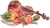 soave deco vintage music violin flowers pink