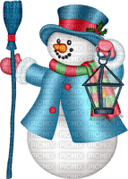 pink and blue christmas snowman - ücretsiz png