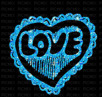 coeur bleu love - GIF animé gratuit