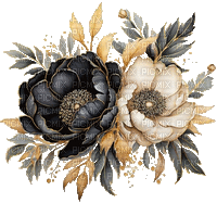 black art flowers - GIF animé gratuit