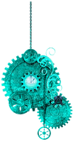 Steampunk.Gears.Teal - 無料png