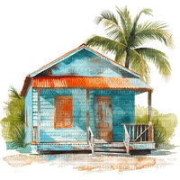 ♡§m3§♡ kawaii seaside blue house summer - png ฟรี