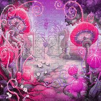 soave background animated mushrooms  pink purple - Безплатен анимиран GIF