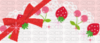 strawberry cherry ribbon top border - Gratis geanimeerde GIF
