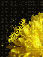 MMarcia gif flores borboleta amarelas fundo - GIF animé gratuit