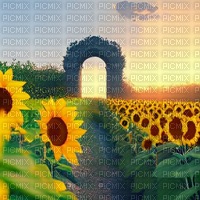 Sunflower Field with Arch - png grátis