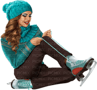 Winter. Woman with skates. Leila - бесплатно png
