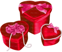 Gift.Boxes.Hearts.Bows.Roses.Pearls.Pink.Red - ücretsiz png