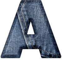 Jeans Blue Alphabet - Bogusia - png gratuito