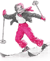 soave woman vintage winter christmas ski sport - png ฟรี